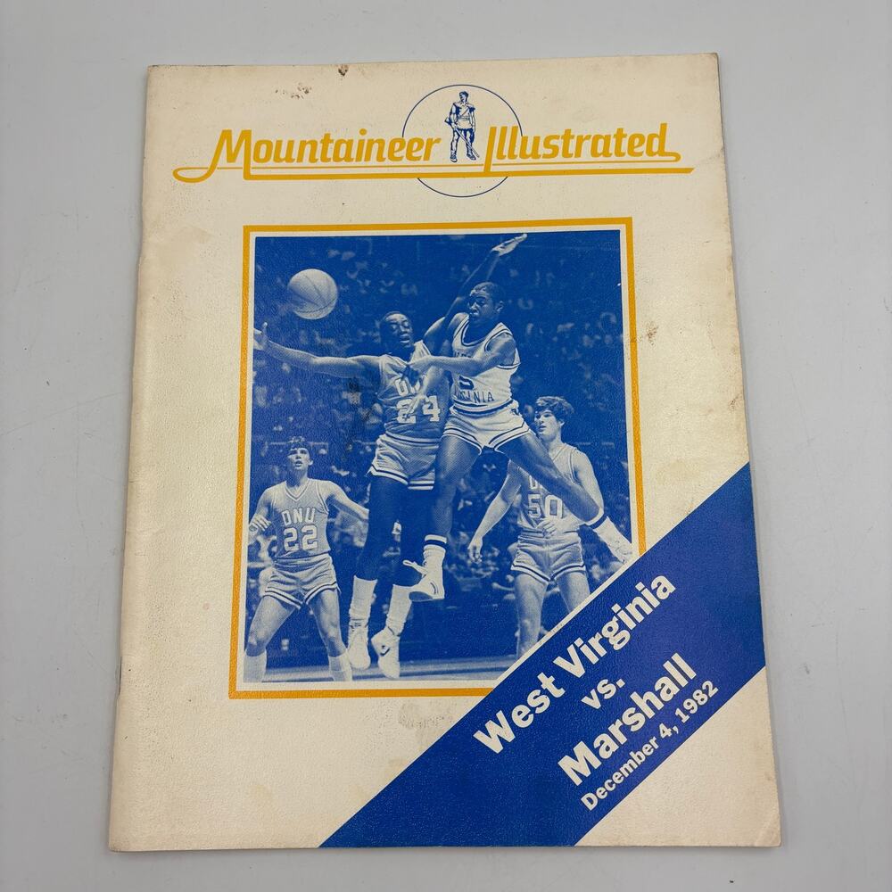 1982-83 WVU Mountaineer Illustrated Basketball Program West Virginia Vintage